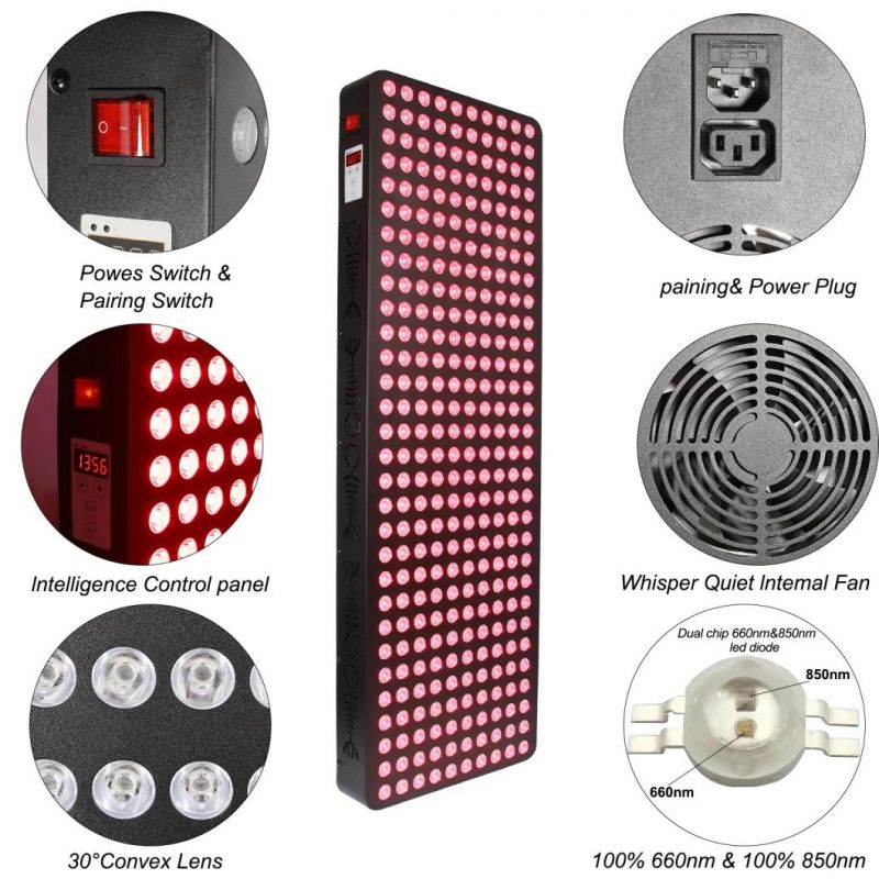 Rlttime 1500W High Power Red Light Therapy Panels Full Body LED Infrared Light Therapy for Wound Healing Pain Relief