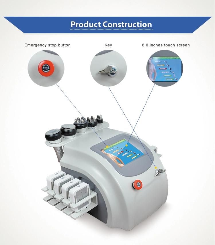 6 in 1 Vacuum+Cavitation+RF+Lipo Laser System Machine