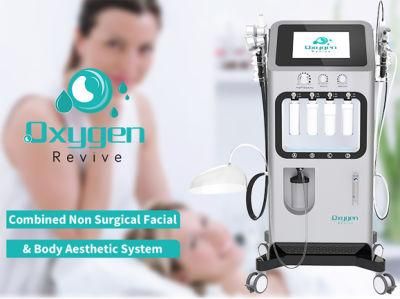 Hydraficial Oxygen Skin Machine 9 Handles Rejuvenation Beauty Oxygen Jet Peeling Aqua Oxgen O2 Peel Oxygen Revive for Skin Care Machine (T)