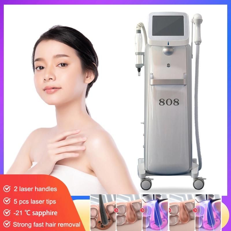 2 Handles 808nm Diode Laser Picosecond Hair Remover Equipment