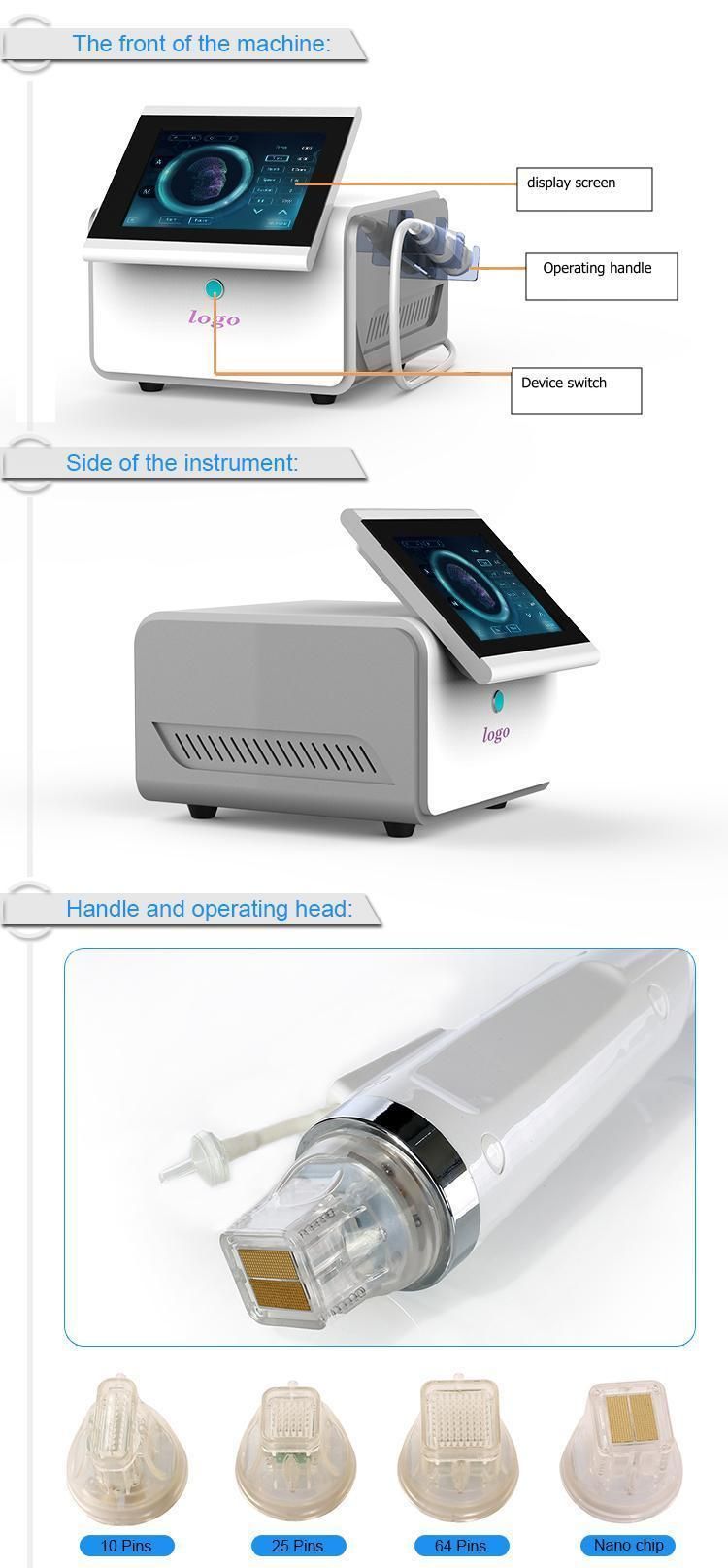 Fractional Portable Microneedle RF Therapy Beauty Machine for Skin Tightening