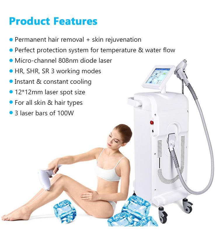 Professional Vertical Hair Removal Machine Laser Body Painless Permanent Hair Removal Equipment