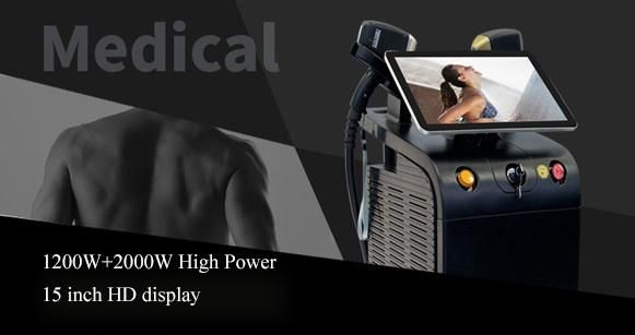 Medical CE Approved 755 810 1064nm 3 Wavelength Sopra Ice Titanium Diode Laser Hair Removal Machine 4K Screen 1200W 1600W