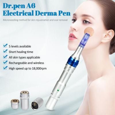 Electrical Automatic Microneedle Derma Pen A6 Machine for Skin Care