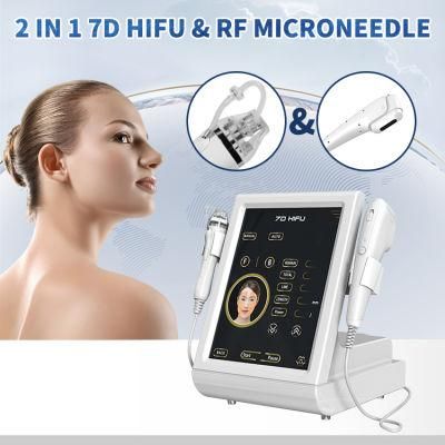 2 Handles Portable Hifu Microneedle Therapy Beauty Machine