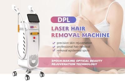 All Skin Types 2 Handles Skin Whitening Dpl RF Laser Hair Removal Machine IPL