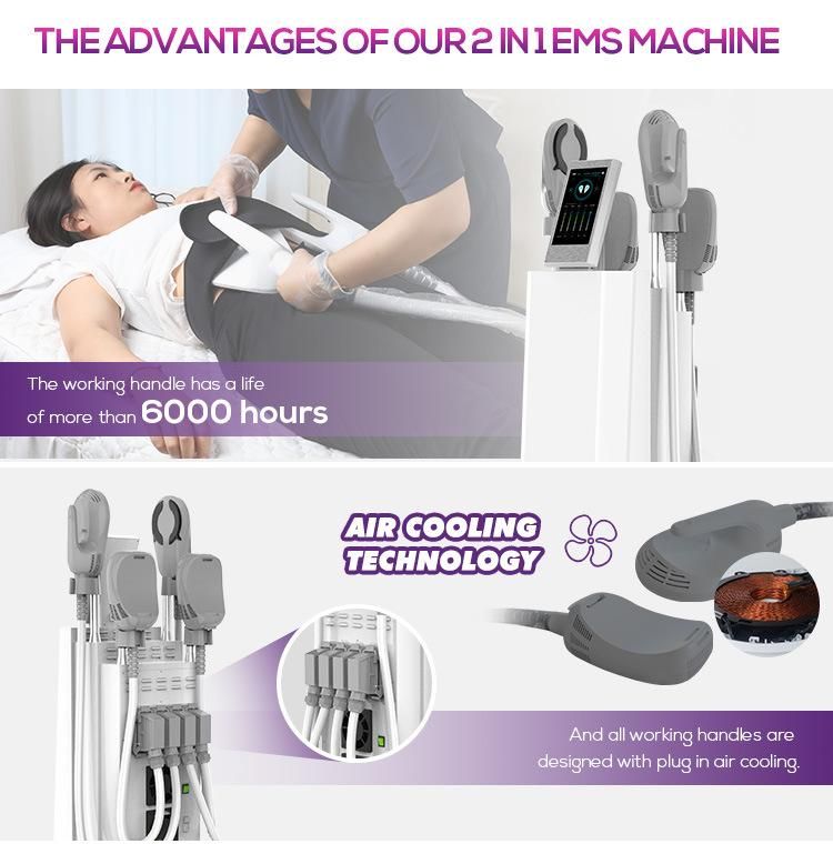 Hiemt Air Cooling System Fitness Training Electromagnetic Muscle Stimulator Fat Burning Hi-EMT Body Slimming Machine