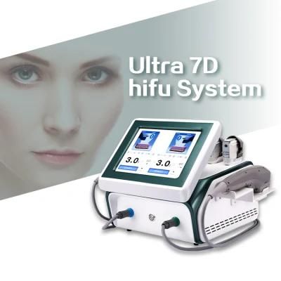 Dual Handles 7D Ultra Hifu Wrinkle Removal Facial Lifting Machine with CE Approval