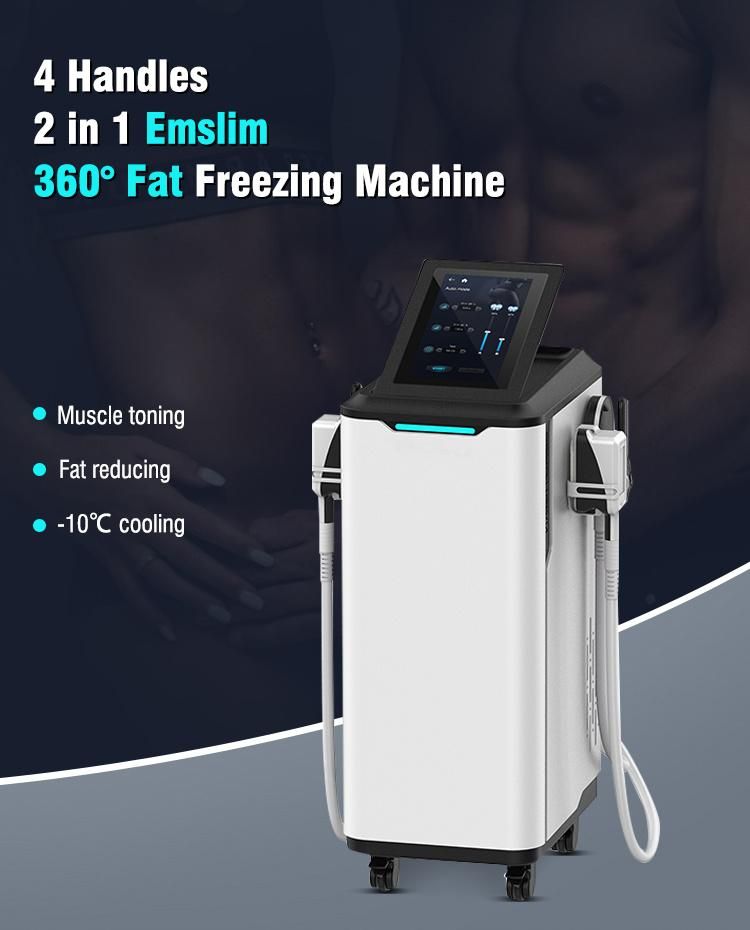 4 Handles 2 in 1 Emslim 360° Fat Freezing Machine