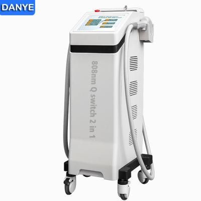 Laser 755 808 1064 ND YAG Diode 2 in 1 System Hair Removal and Tattoo Removal Laser Machine