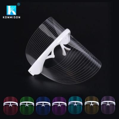 Transparent 7 Colors LED Facial Mask LED Photon Therapy Light Face Machine