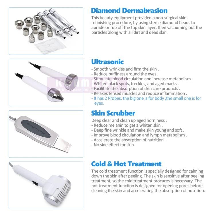 4 in 1 Diamond Dermabrasion Ultrasonic Skin Scrubber Machine