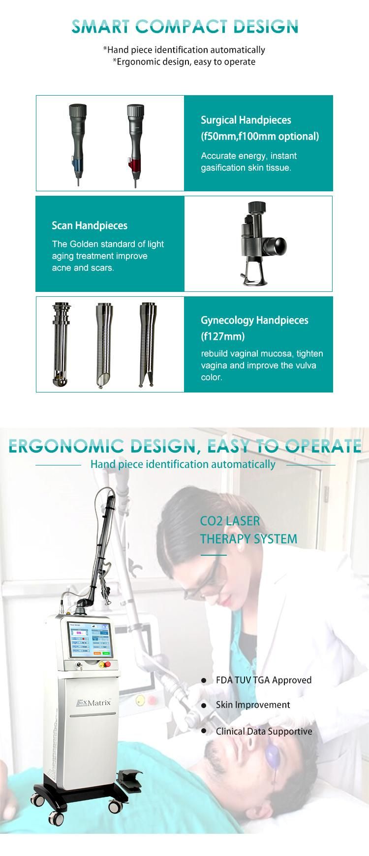Fractional CO2 Laser Vaginal Tightening Scar Removal with Laser CO2 Beauty Salon Equipment